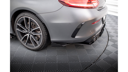 Splittery Tylne Boczne Street Pro + Flaps Mercedes-AMG C43 Coupe C205 Facelift Black + Gloss Flaps