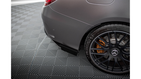 Splittery Tylne Boczne Street Pro + Flaps Mercedes-AMG C63 Sedan / Estate W205 Facelift Black + Gloss Flaps