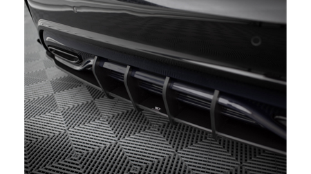Splittery Tylne Boczne Street Pro + Flaps Mercedes-Benz A AMG-Line W176 Facelift Black + Gloss Flaps
