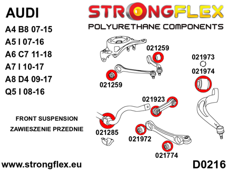 Tuleja wahacza przedniego dolnego - tylnego 75mm SPORT