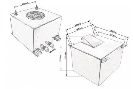 Zbiornik paliwa TurboWorks 20L Srebrny