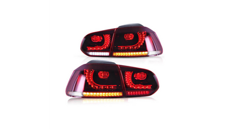 Zestaw Lamp Tylnych Dynamic LED Red Clear VW GOLF VI 2008-2012