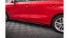 Dokładki Progów Street Pro + Flaps Audi A3 8Y Black-Red + Gloss Flaps